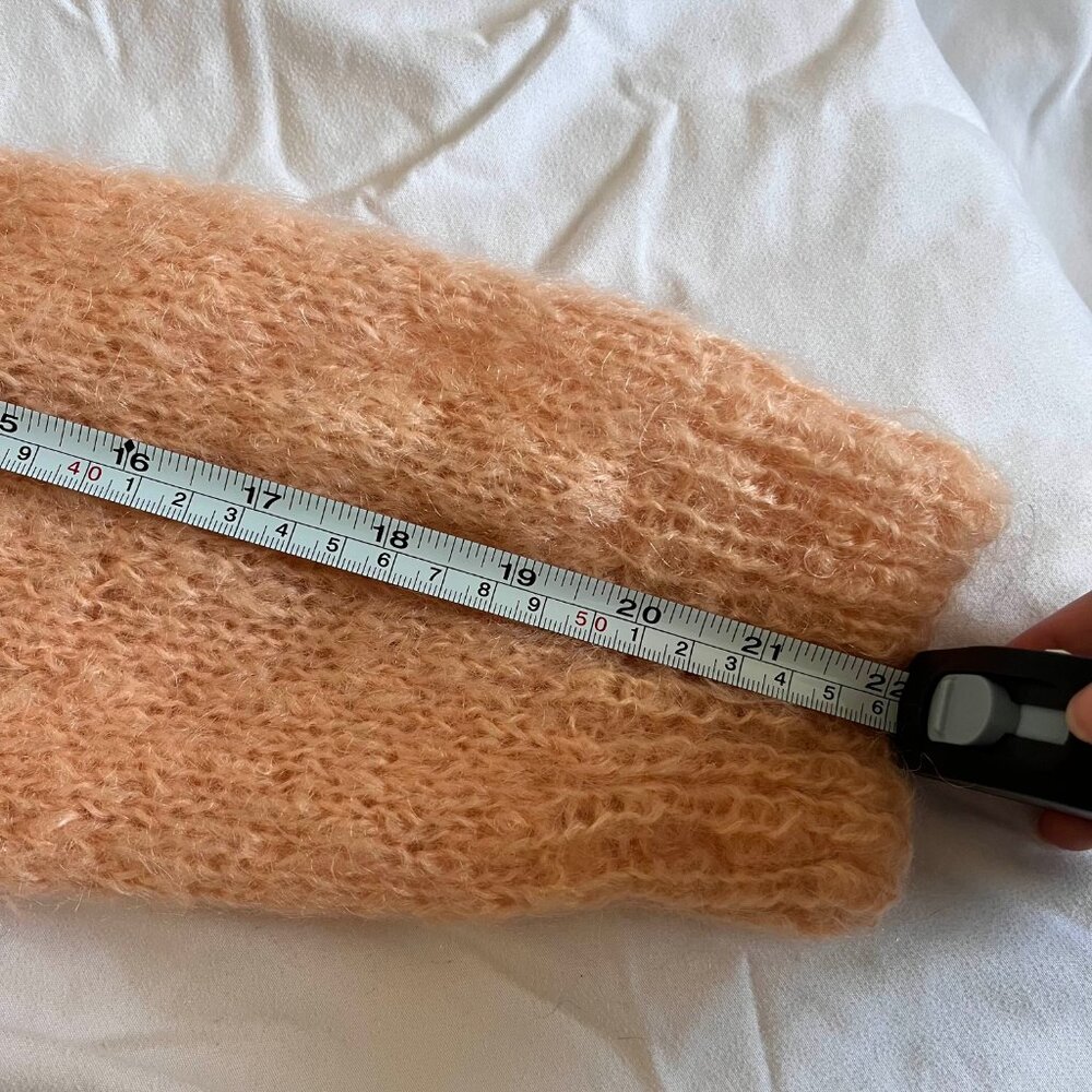 Pink Hand Knit Wool Cardigan - Chunky/Fuzzy - Picture 6 of 9